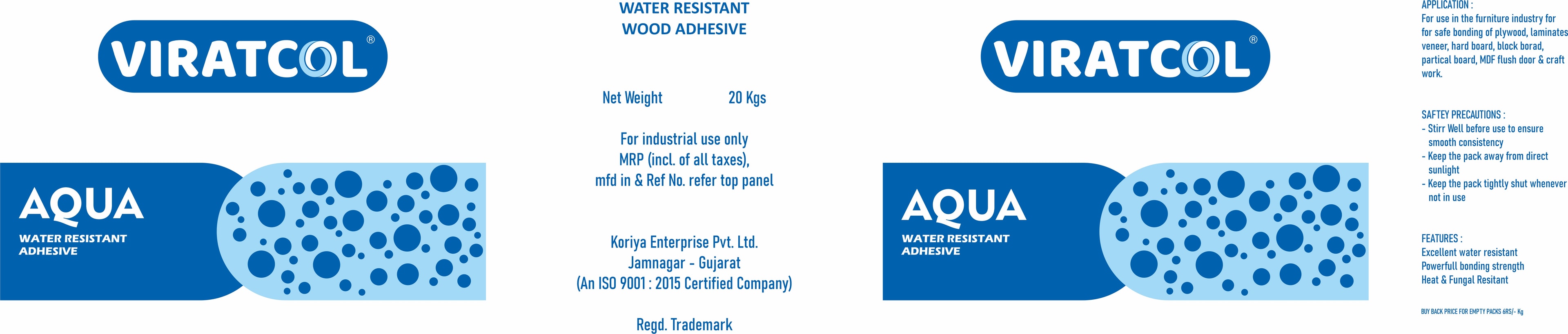 Viratcol Aqua complete label artwork