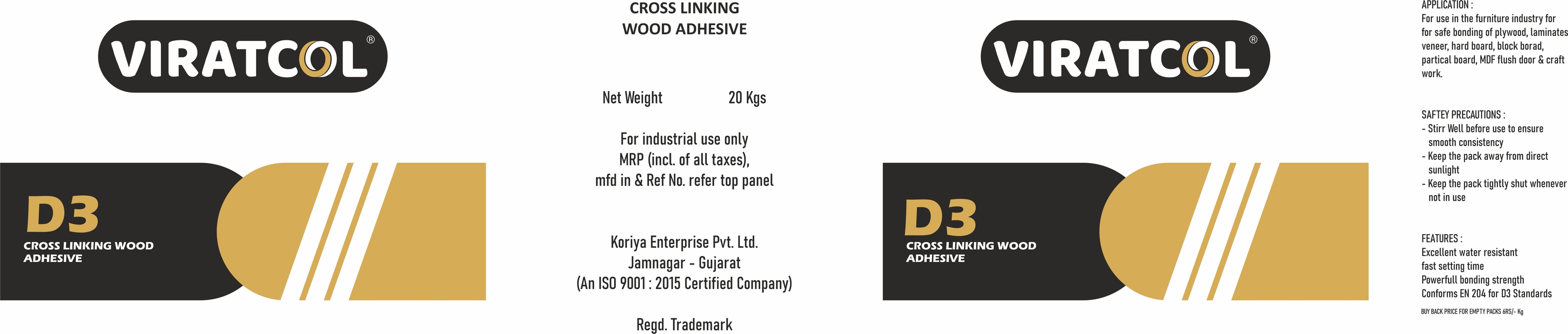Complete Viratcol D3 label artwork