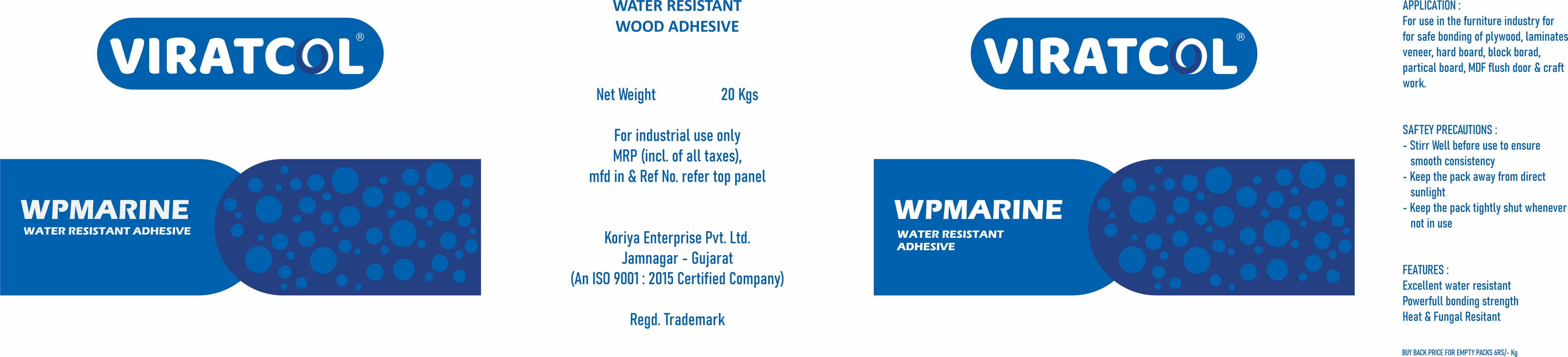 Viratcol WP Marine complete label artwork
